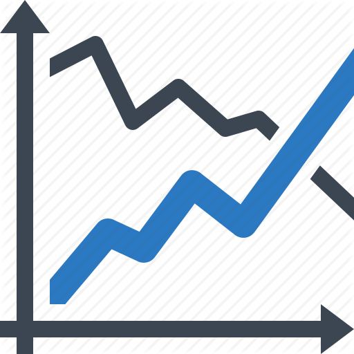 Blue Rising Line Stock Market Chart