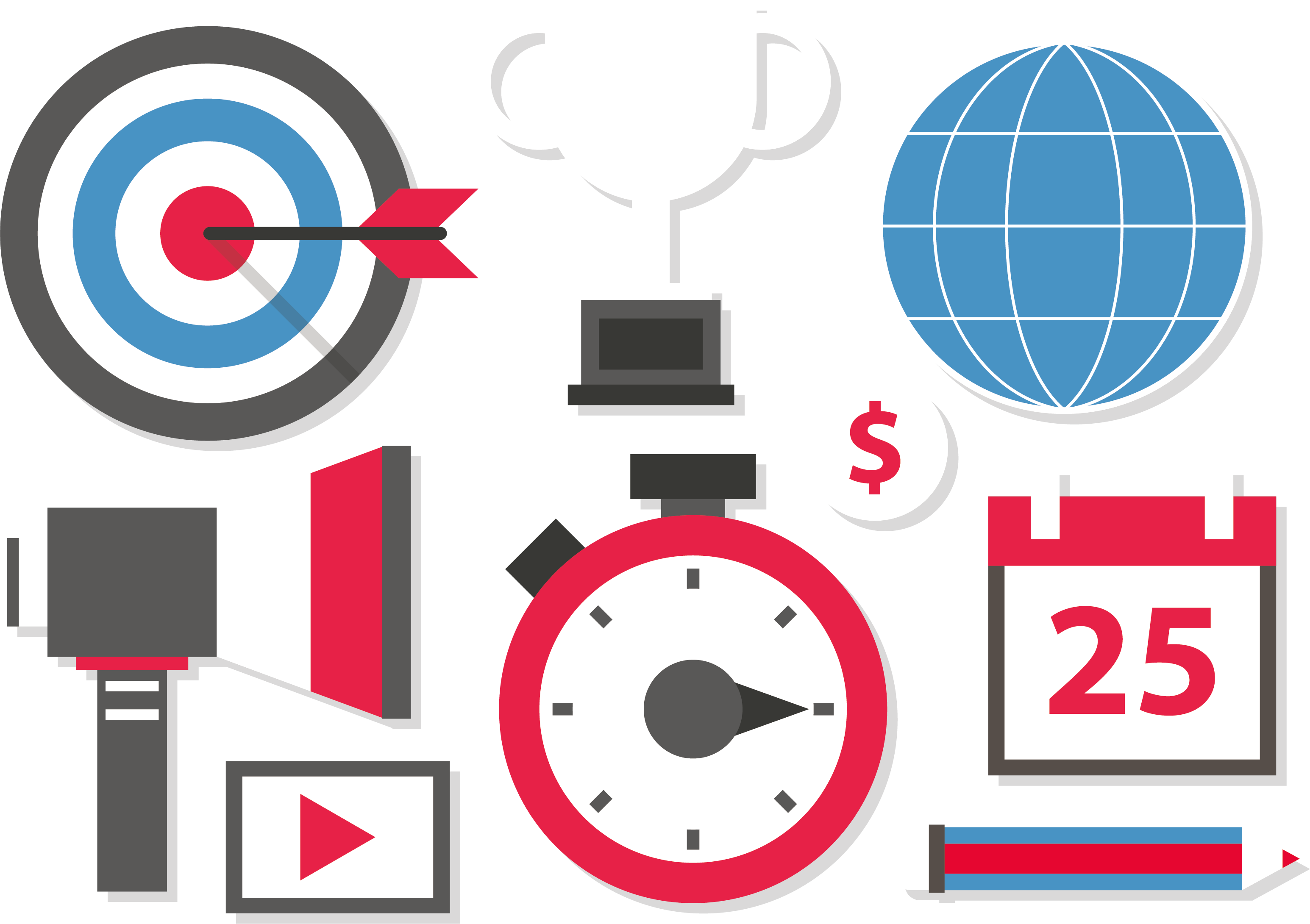 digital marketing advertising icon digital marketing target vector