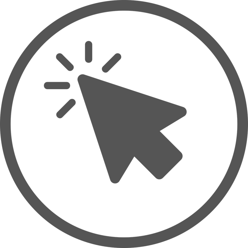 Dark Grey Mouse Cursor Click Icon