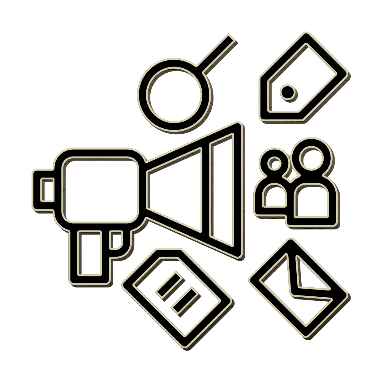 Digital Marketing Icon Campaign Icon Seo Icon Business Management Lead Ge