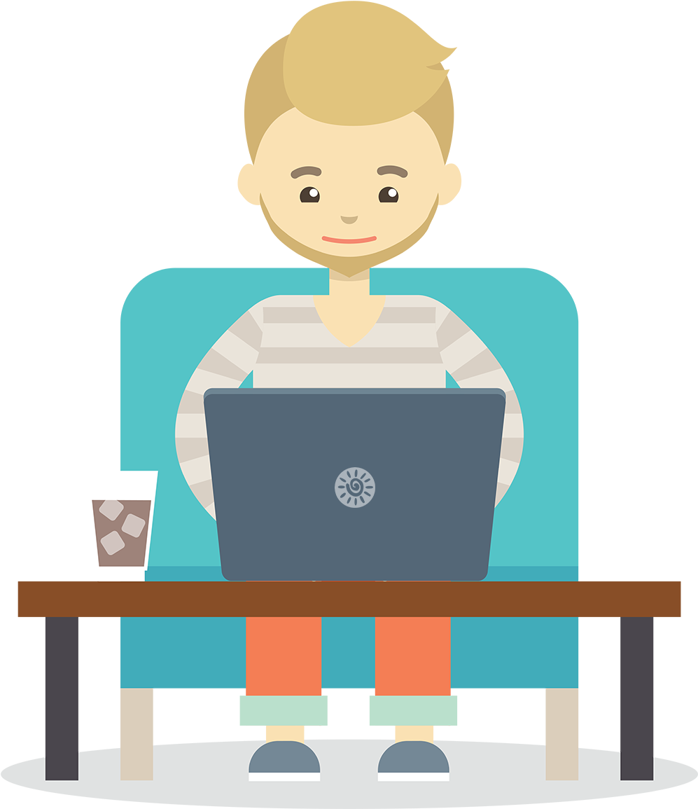 Digital Marketing Sitting Flat Design Sticker Lifestyle Digital Nomad Affiliate Marketing Freelance Writer transparent back