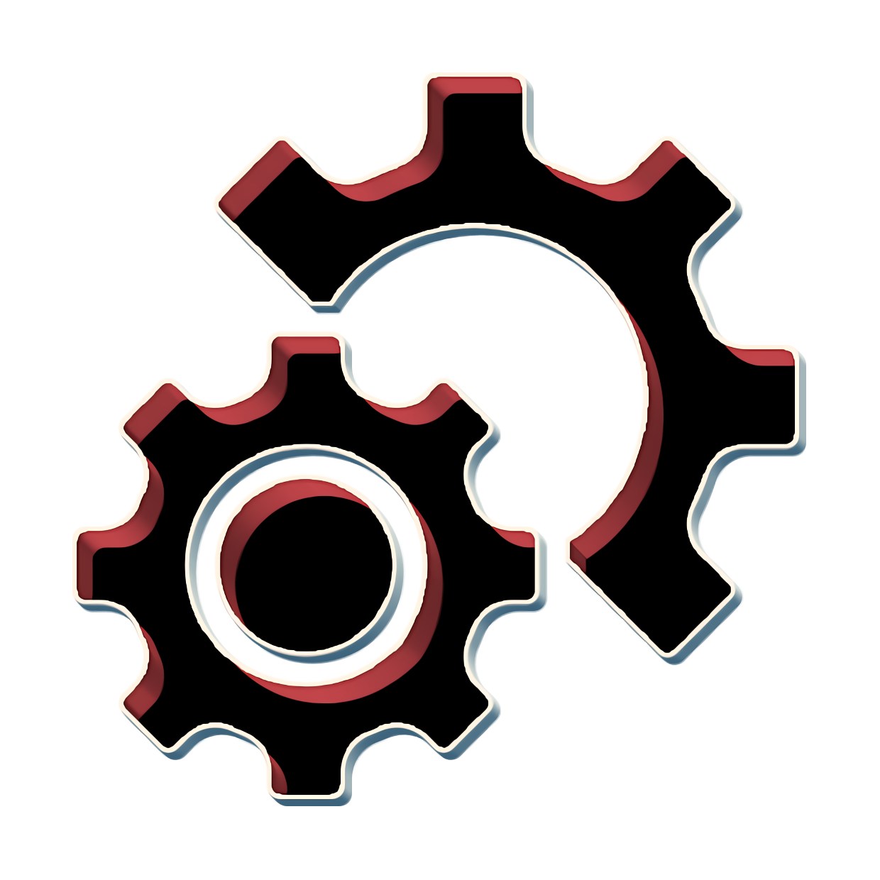Gear icon Settings icon Seo and Online Marketing icon Material Property Logo Symbol Hardware Accessory transparent back