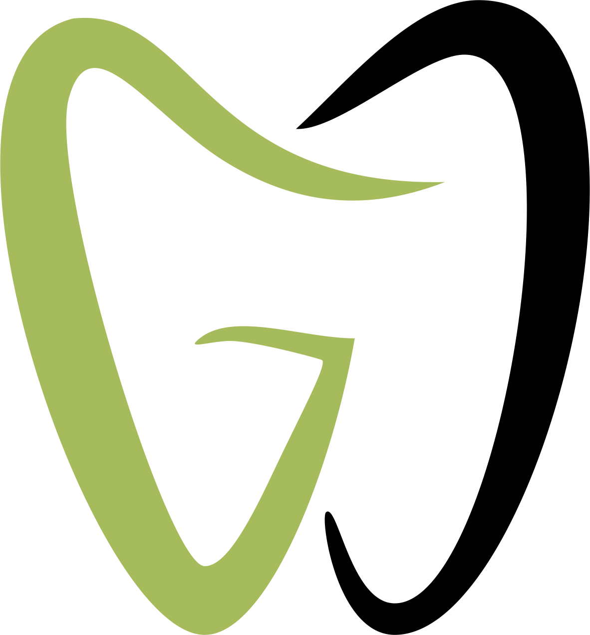 Stylized Tooth Logo in Lime Green