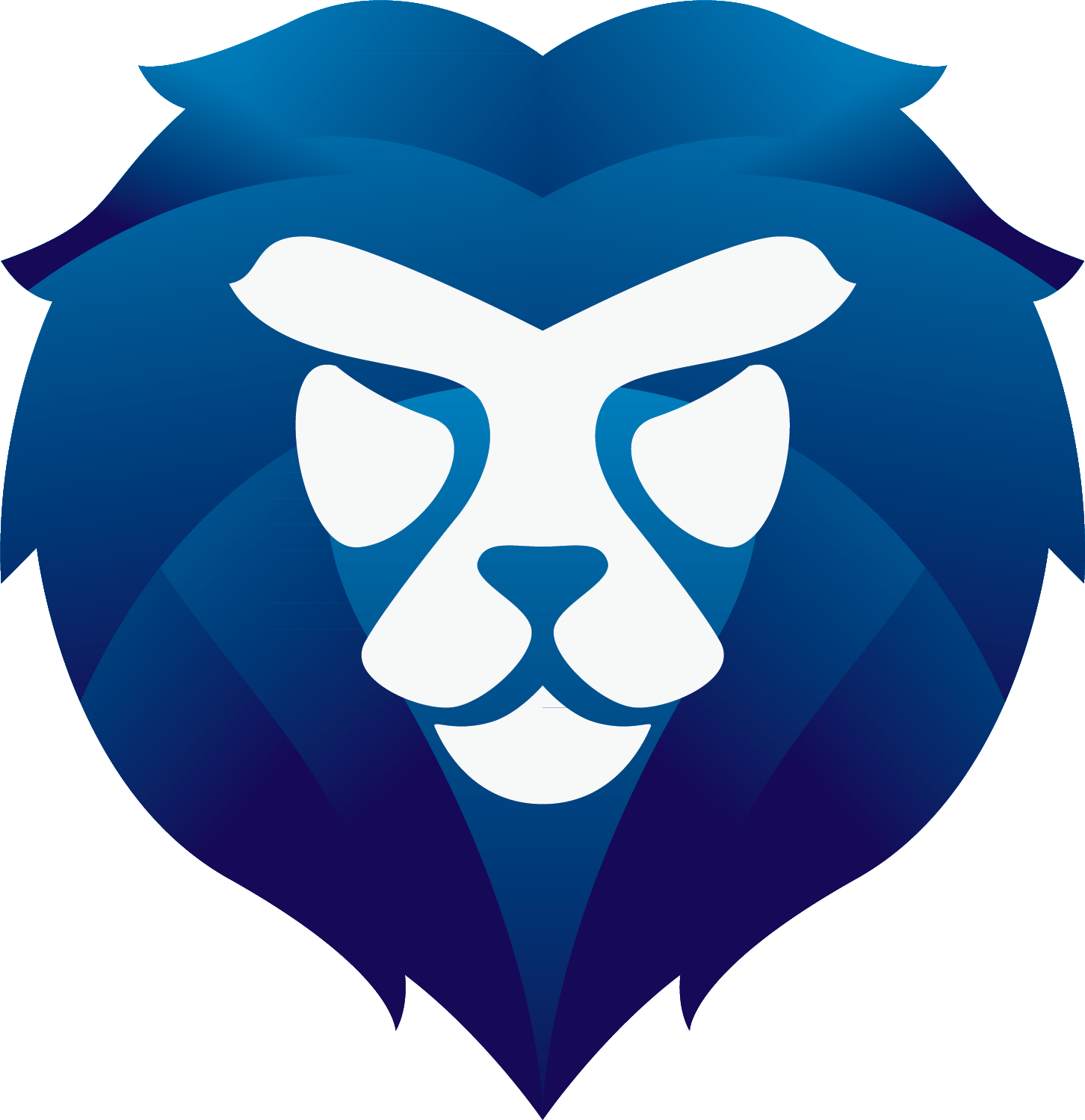 Geometric Blue Gradient Lion Head Logo