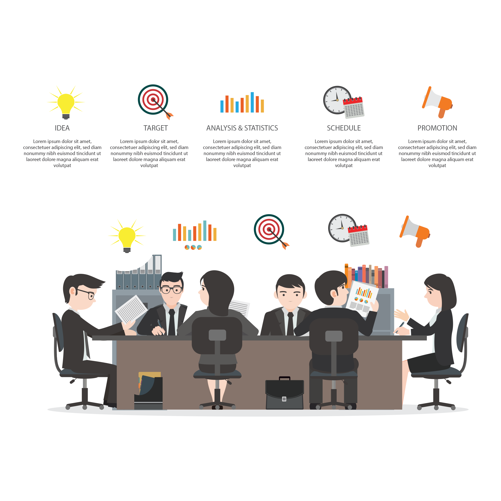 management template microsoft powerpoint digital marketing business meeting illustration
