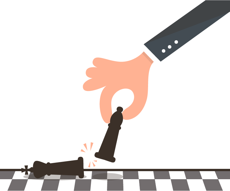 marketing strategy business strategic management vector painted chess