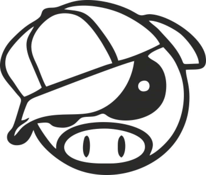 pig sticker decal japanese domestic market car pig