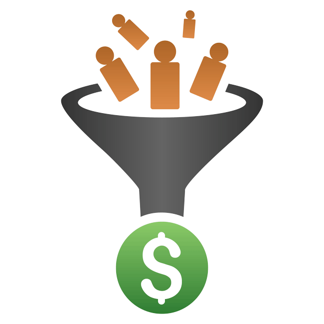 Grey Sales Funnel with Orange Figures
