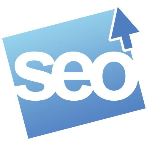 Blue Tilted Tile with White SEO Text