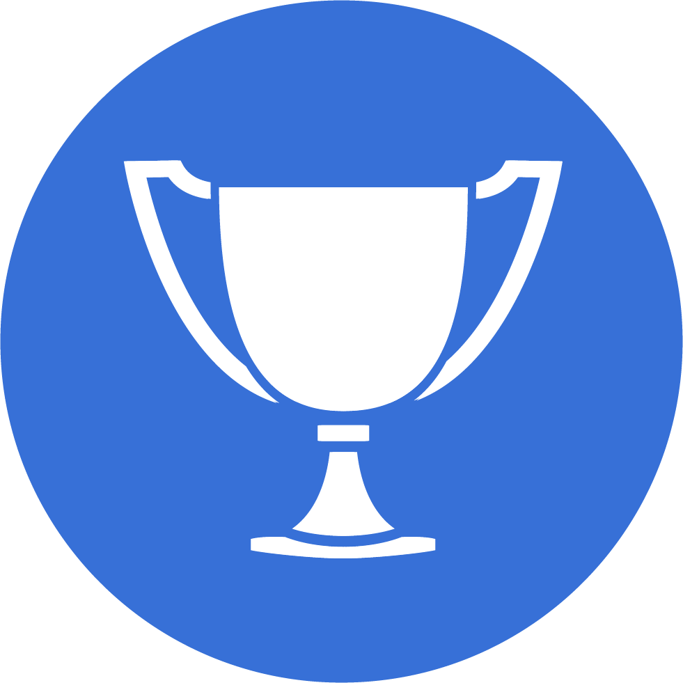 White Trophy Cup Icon, Two Handles