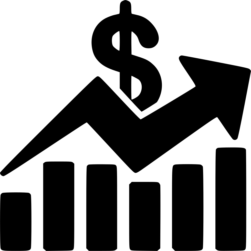 Black Dollar Sign with Rising Bar Chart