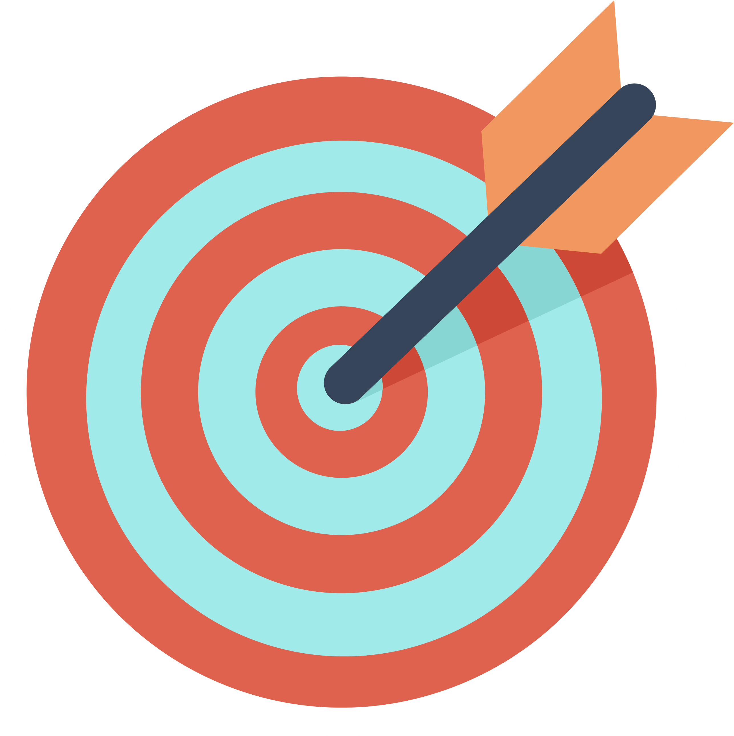 Flat Bullseye Target with Orange Arrow