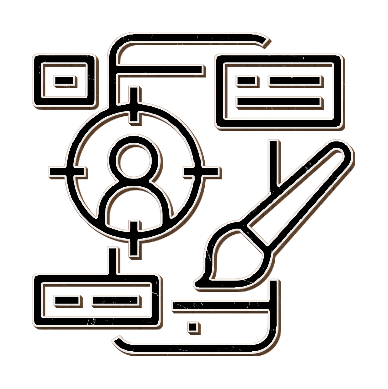 Ux icon Ui icon Digital Marketing icon Line transparent back