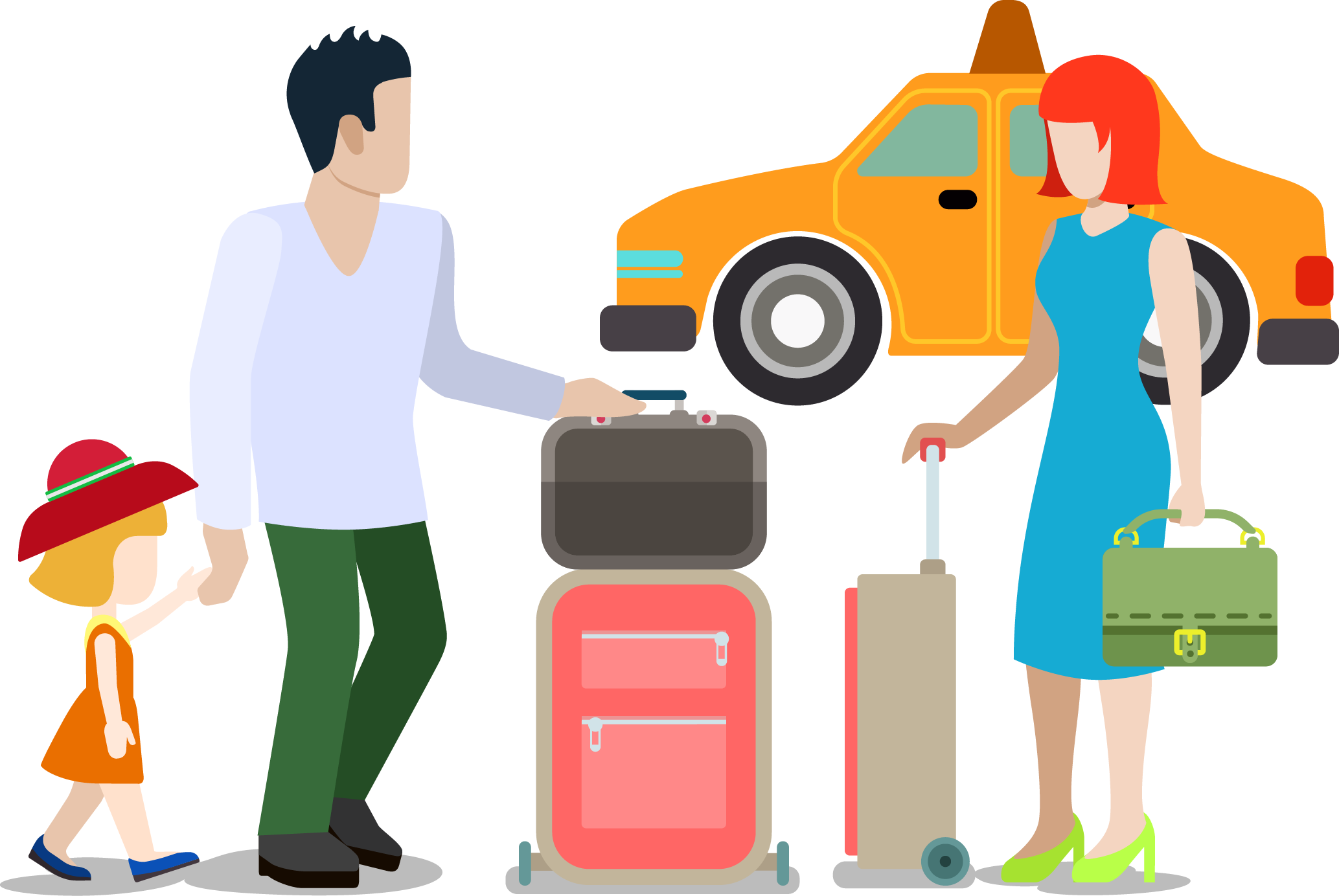 adobe illustrator couple illustration a family of three to travel