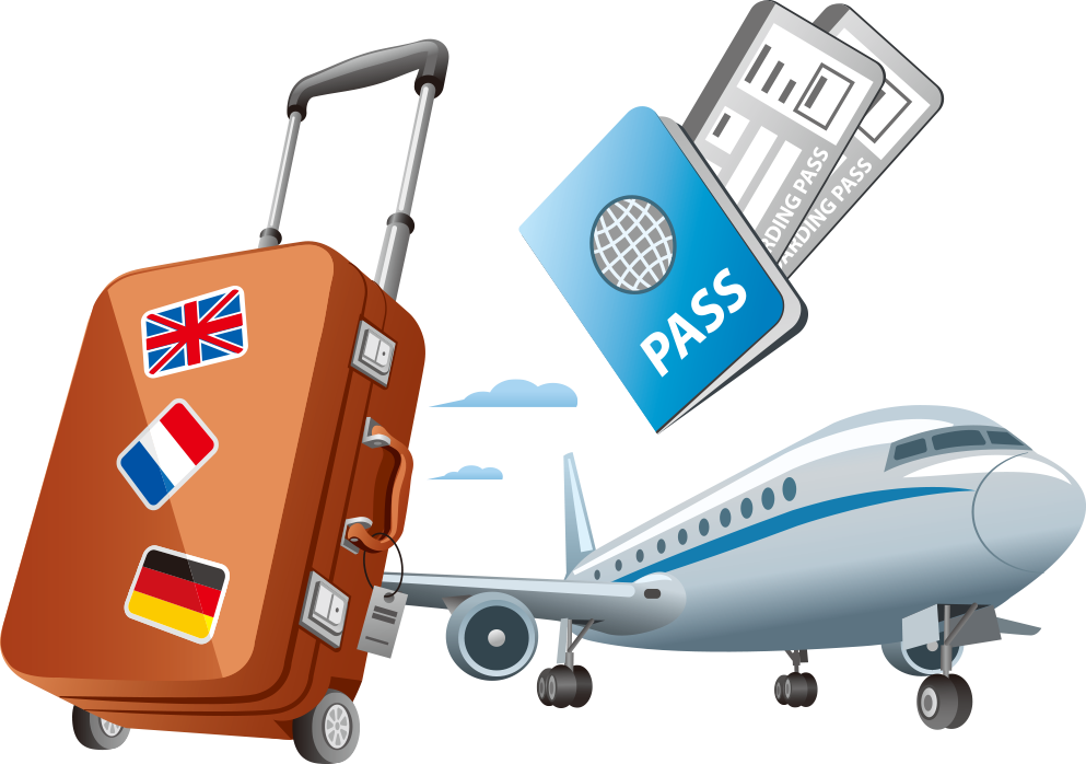 air travel clip art vector foreign travel passport