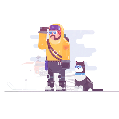 animation motion graphics motion graphic design illustration traveler and his dog