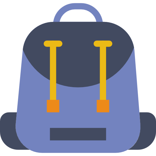 backpack computer icons travel baggage backpack