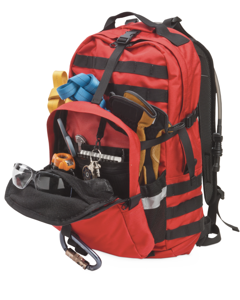Red Backpack with Black Webbing Straps