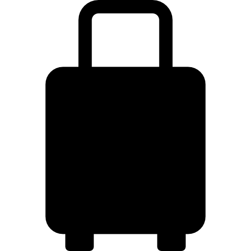 Black Suitcase Silhouette with Raised Handle