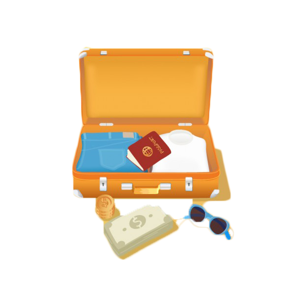 baggage suitcase travel euclidean vector yellow open luggage