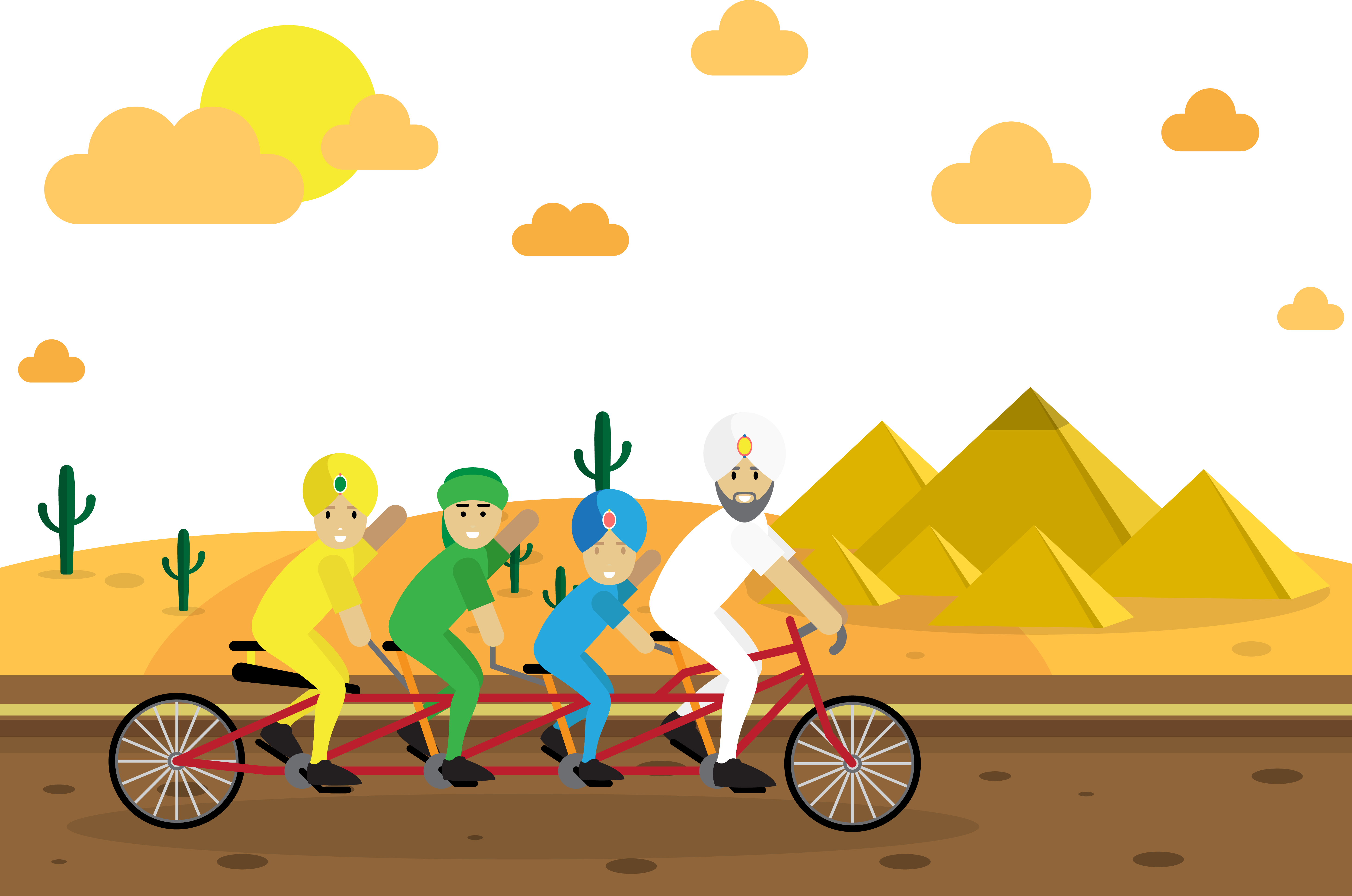 cartoon illustration desert travel vector - Free Png Download | Seekpik