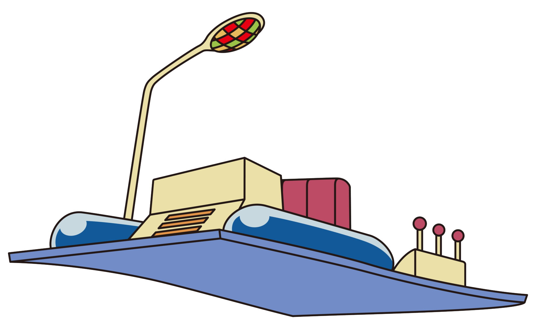 Cartoon Time Machine with Blue Base
