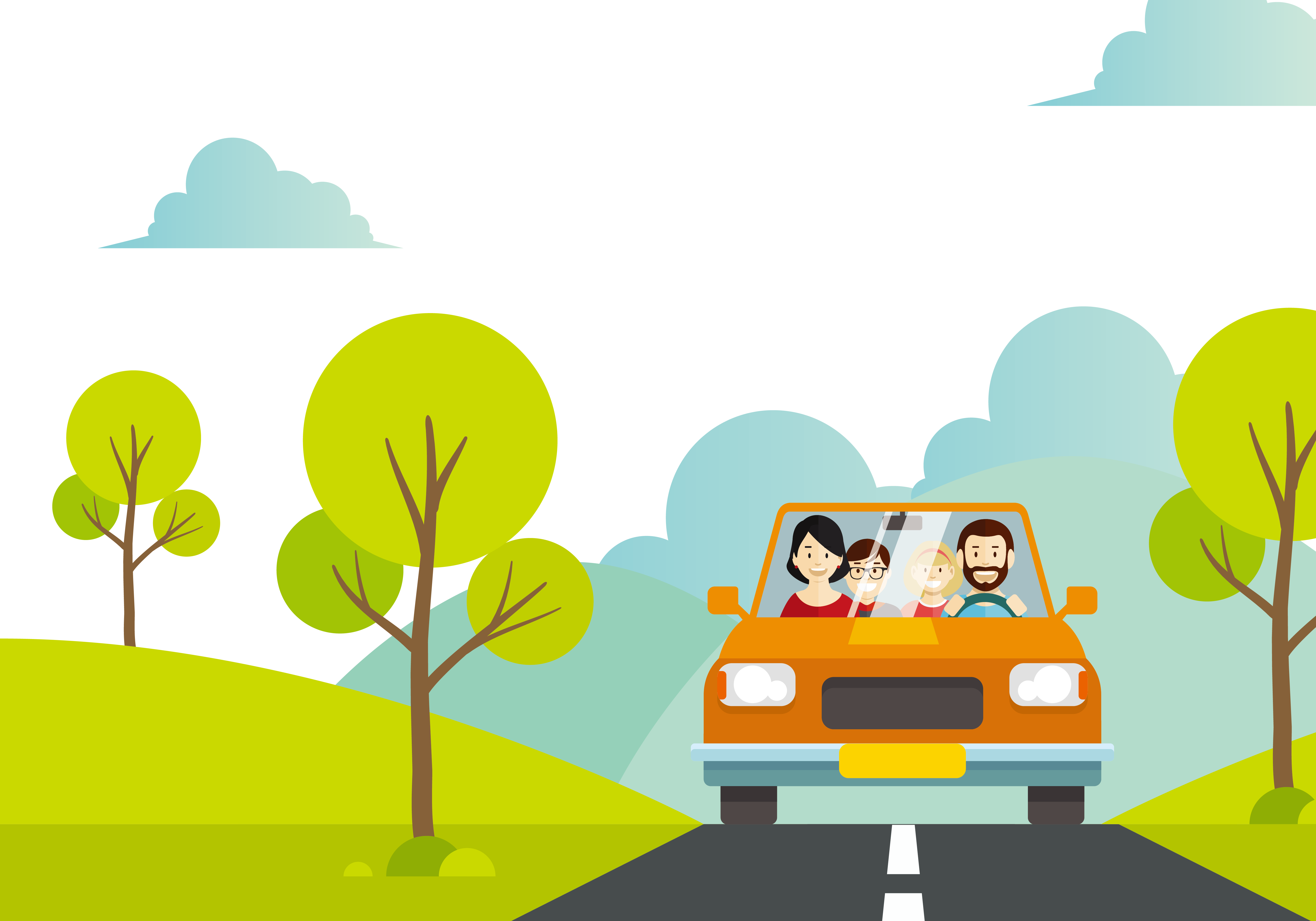 cartoon vacation family illustration family travel vector
