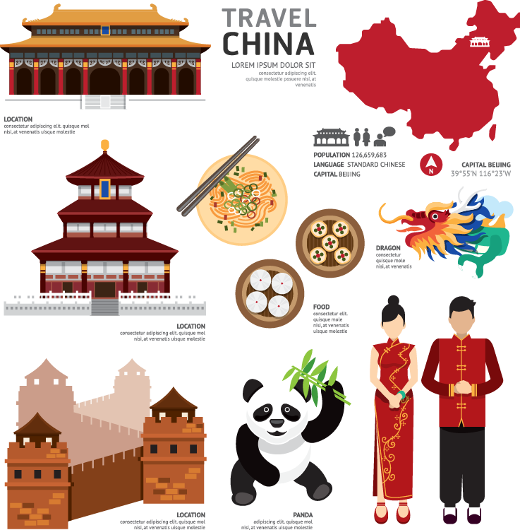 china icon design royalty free flat design flat travel china
