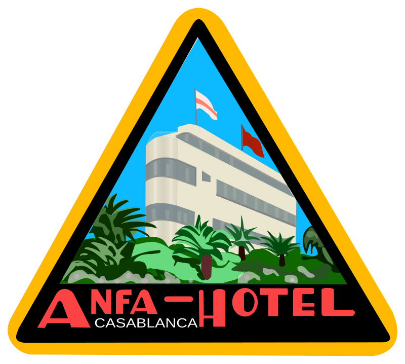 Anfa Hotel Casablanca Vintage Travel Sticker