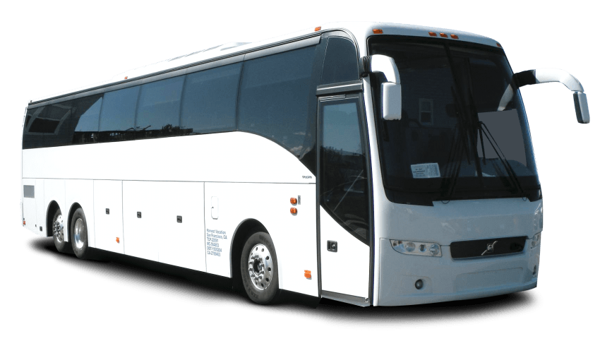 White Coach Bus with Tinted Windows