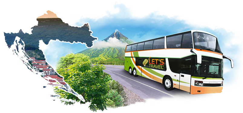 Double-Decker Tour Bus in White and Green