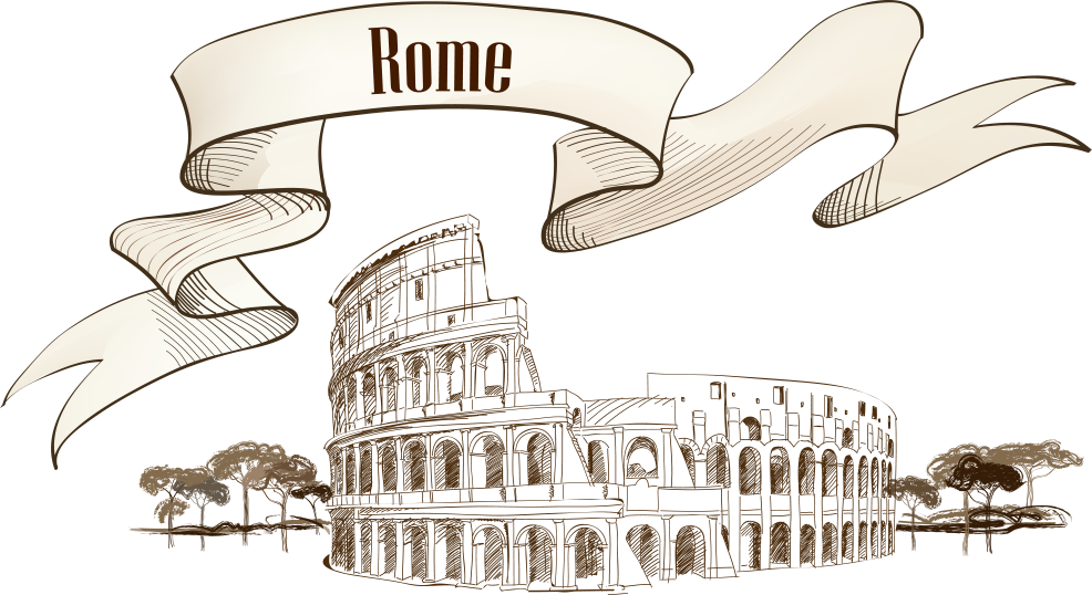 colosseum ancient rome roman amphitheatre illustration italy leisure travel vector