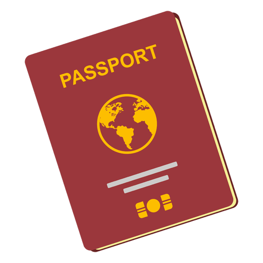 Red Passport with Gold Globe Illustration