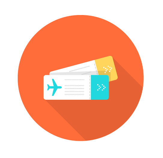 Flat Cyan Airplane Ticket Icon