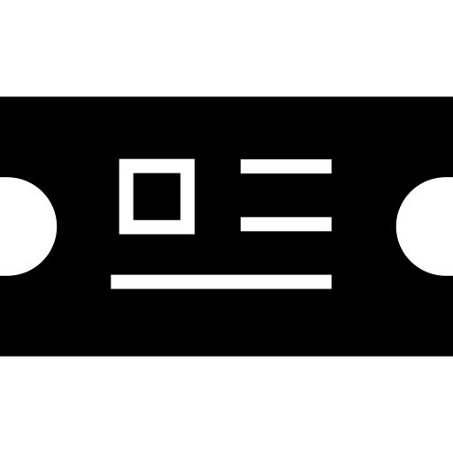 Black Ticket Icon with Side Notches
