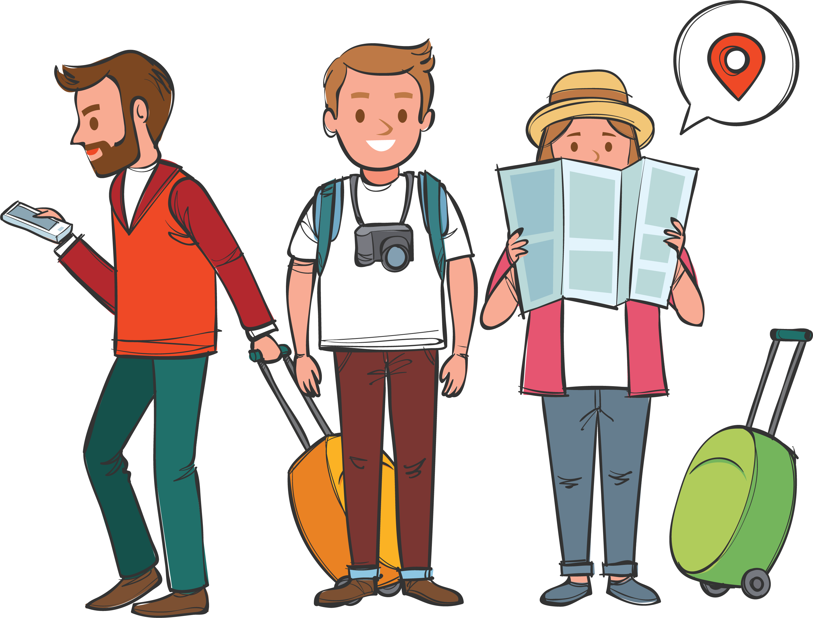 drawing travel cartoon clip art cartoon friends travel vacation