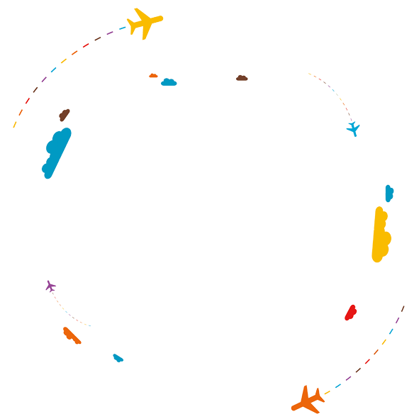 earth travel illustration cartoon airplane