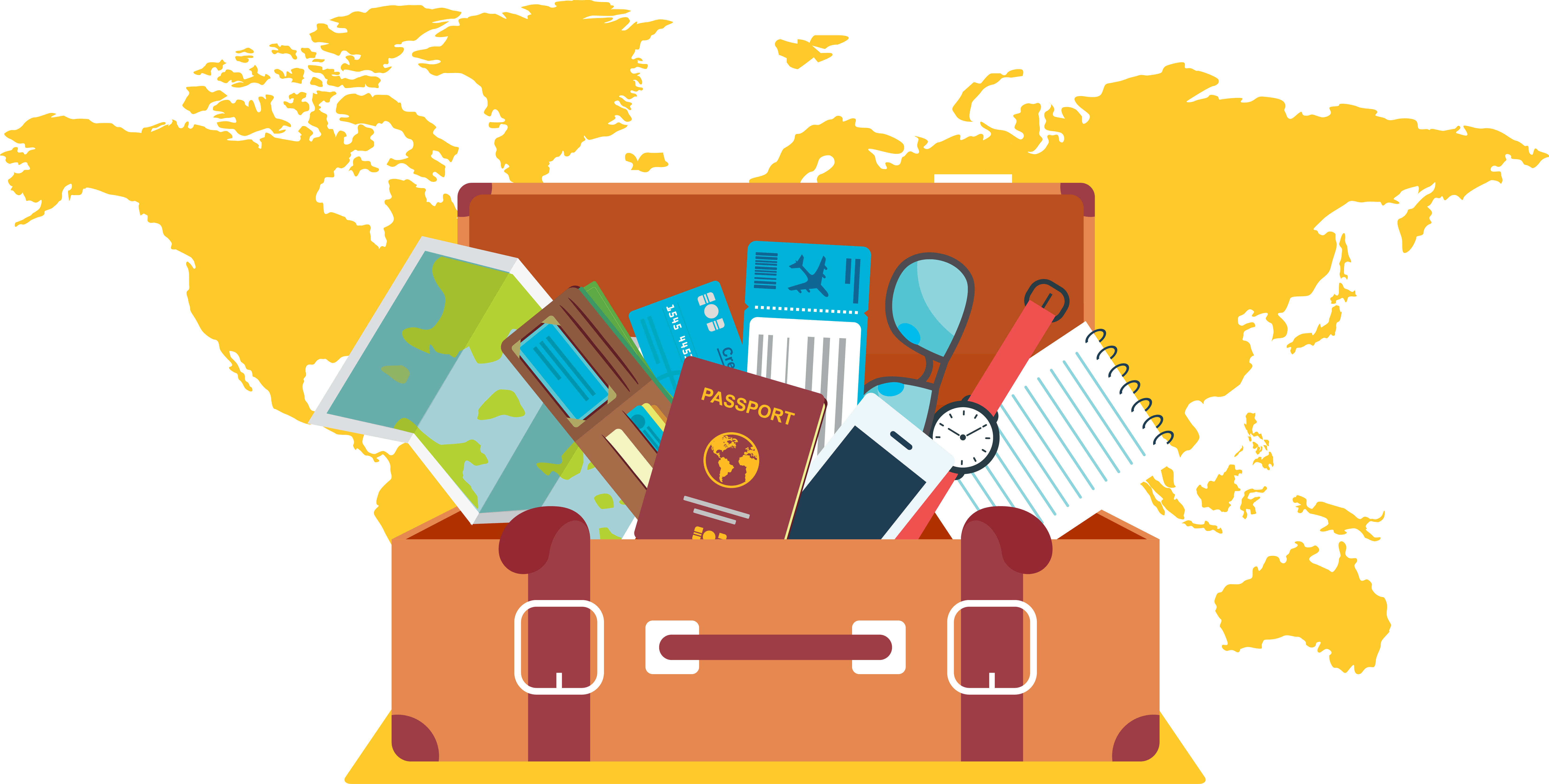 earth world map travel travel goods stuffed suitcase vector