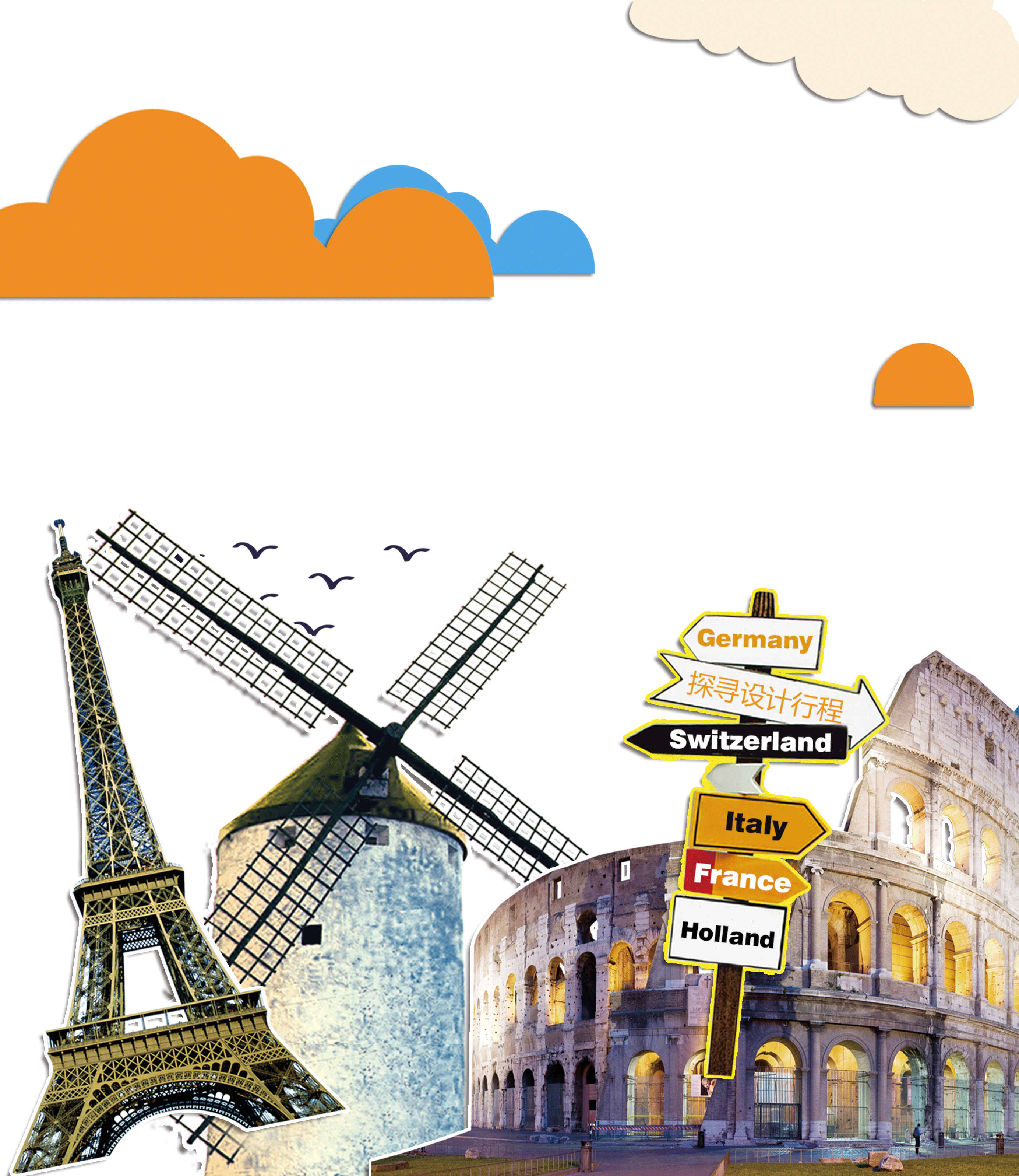 eiffel tower tourism travel tourist travel poster elements