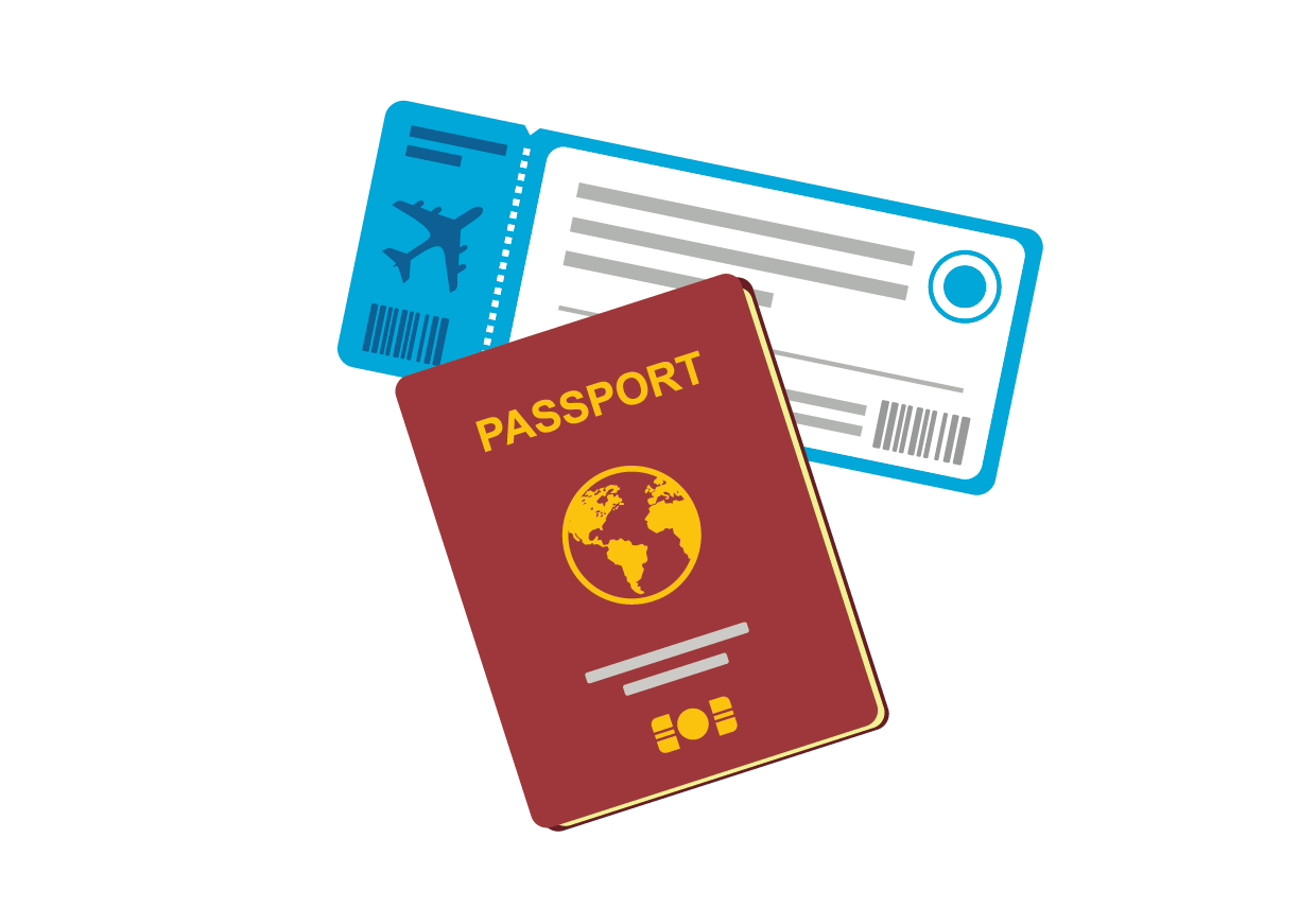 flight airline ticket travel clip art creative hand painted passport