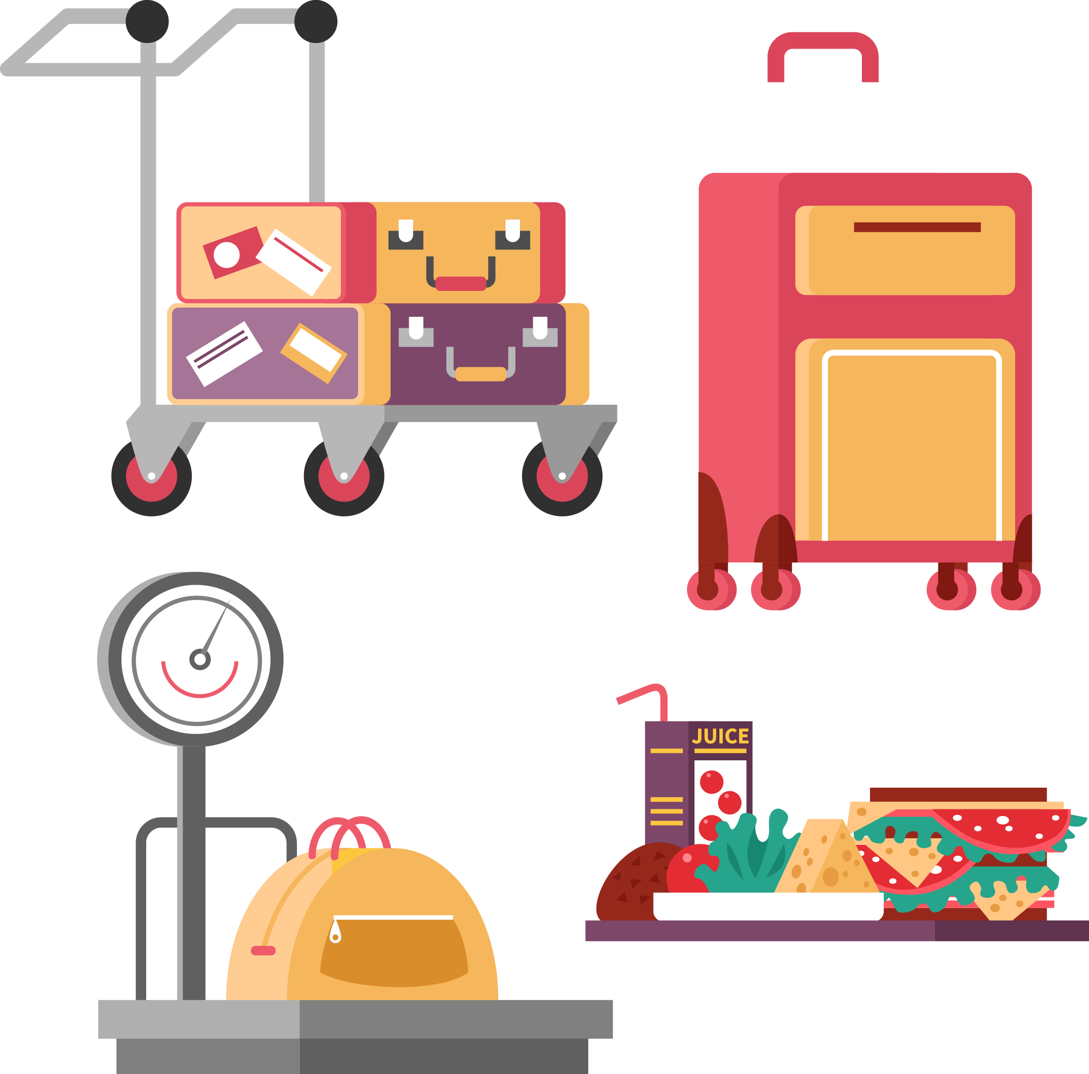 euclidean vector clip art travel luggage flat vector material