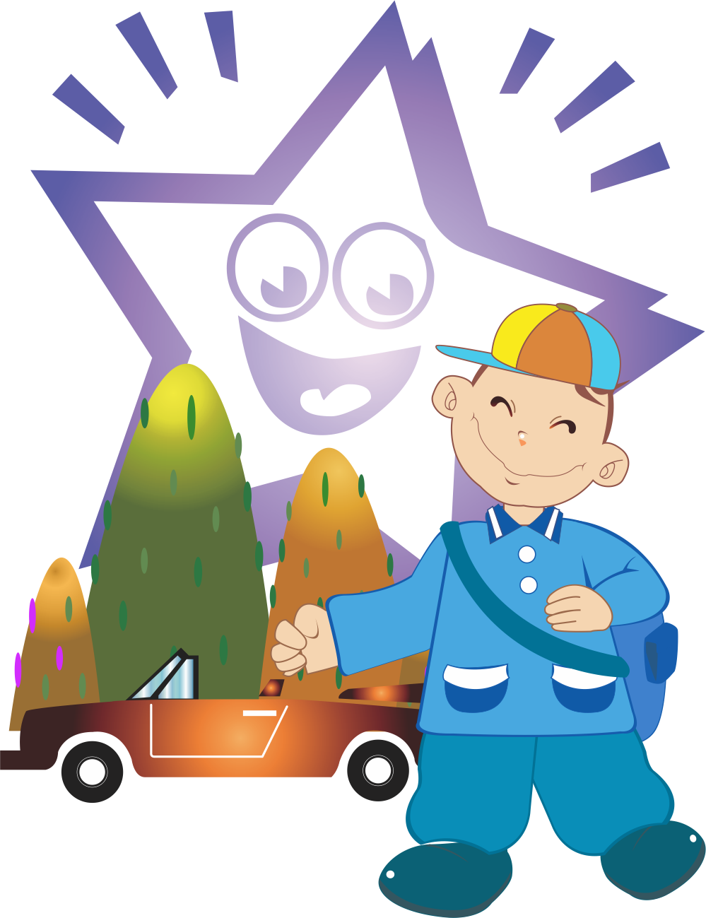 euclidean vector illustration happy traveling by car