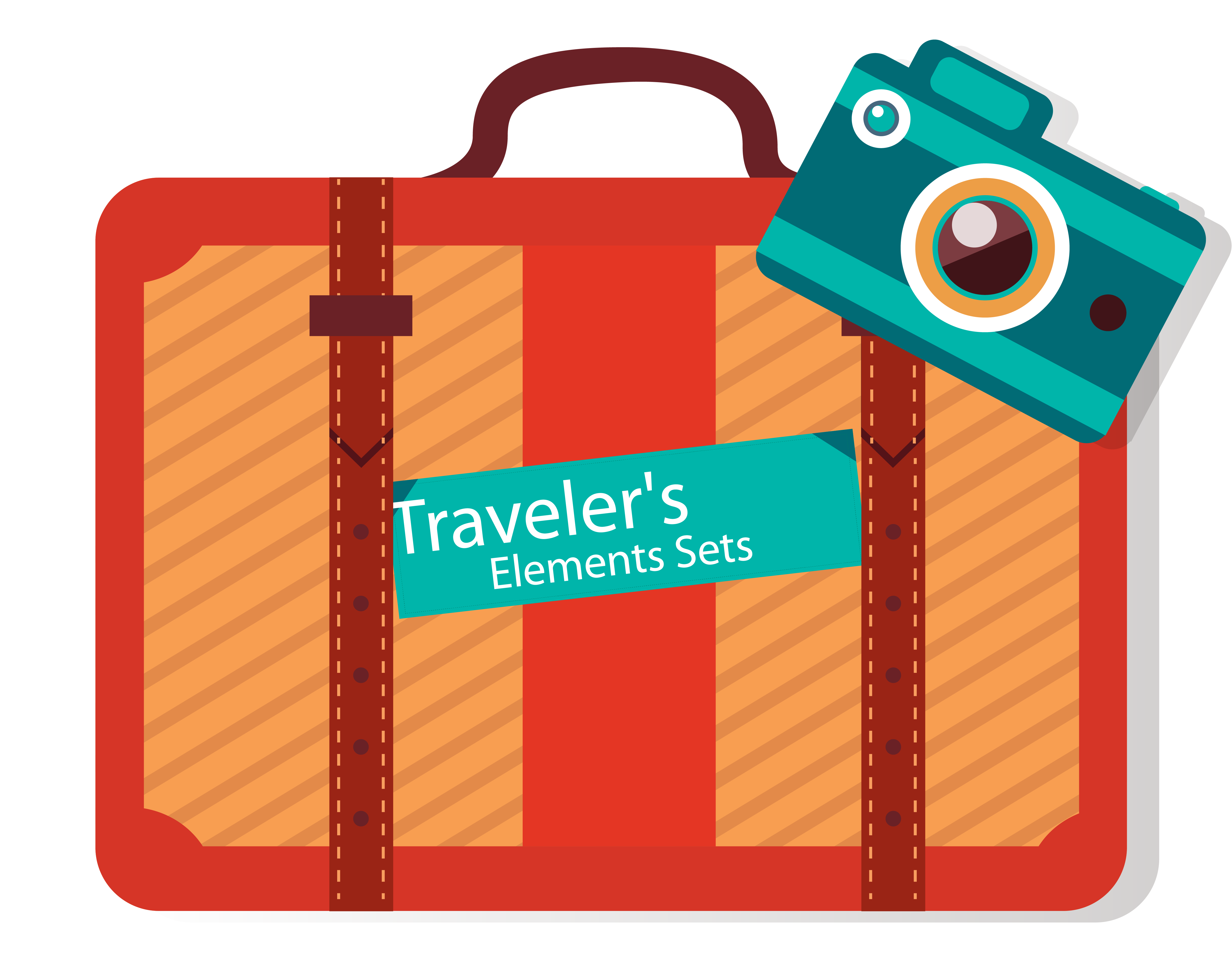 euclidean vector travel vector travel bag camera material