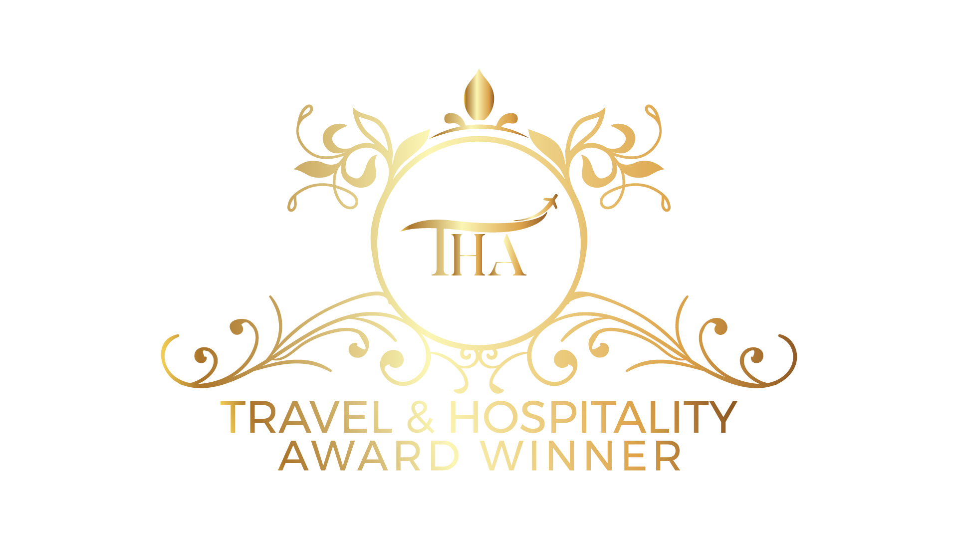 Gold Ornate Award Badge with Monogram
