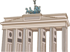 Hand-Drawn Brandenburg Gate with Bronze Chariot