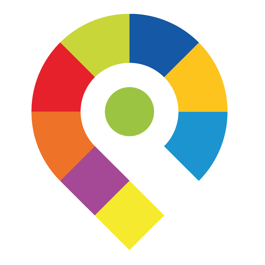Colorful Segmented Map Pin Logo