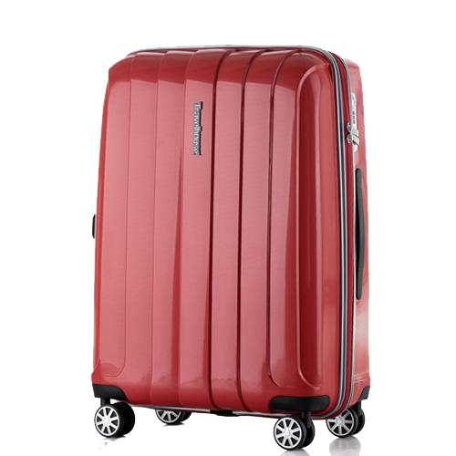 Glossy Red Hard-Shell Suitcase with Spinner Wheels