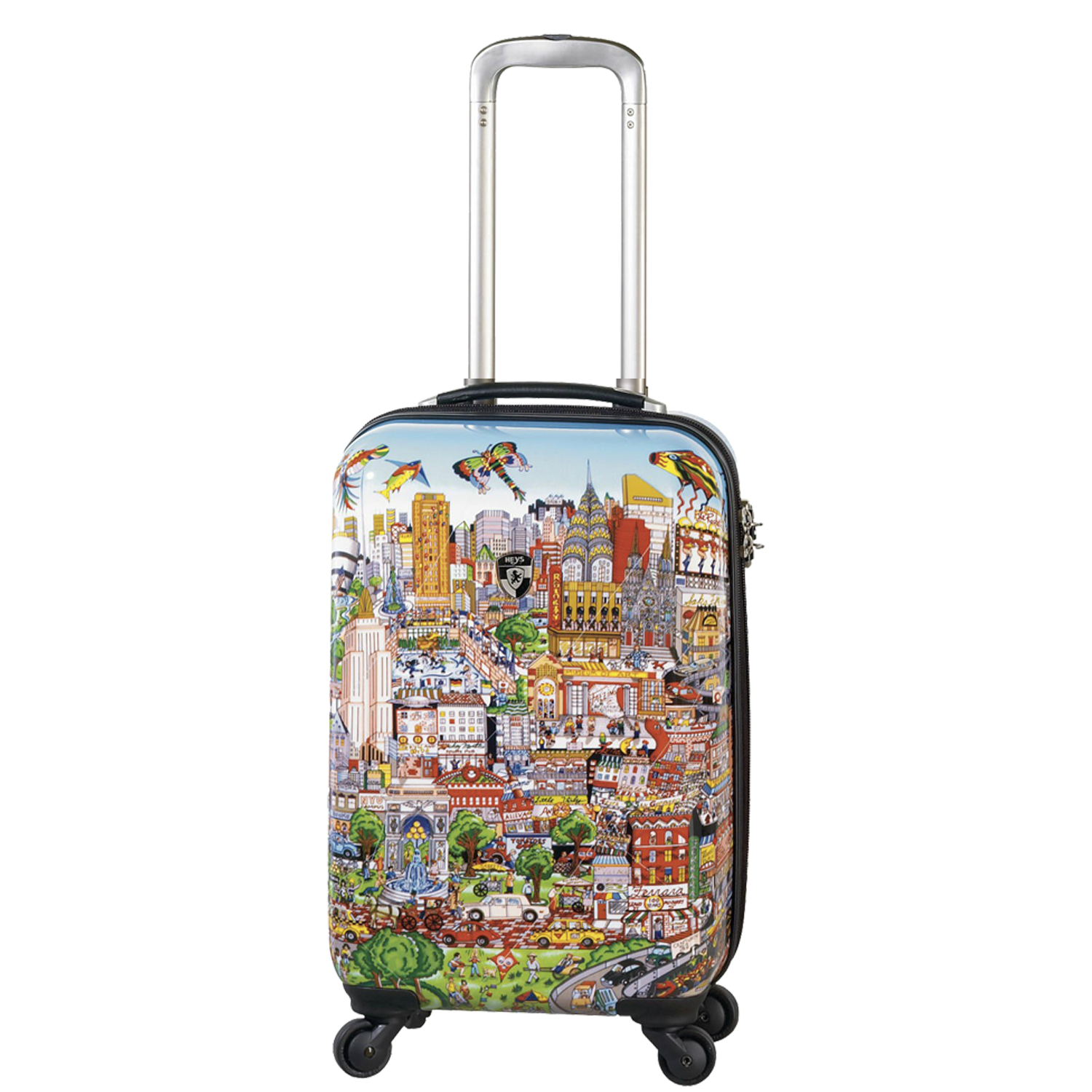 Rolling Hard-Shell Suitcase, Colorful City Print