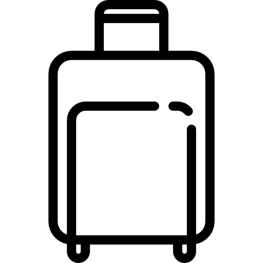 Rolling Carry-On Suitcase Outline Icon