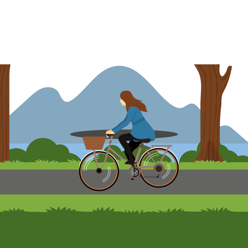 hybrid bicycle cycling bmx bike illustration vector green travel